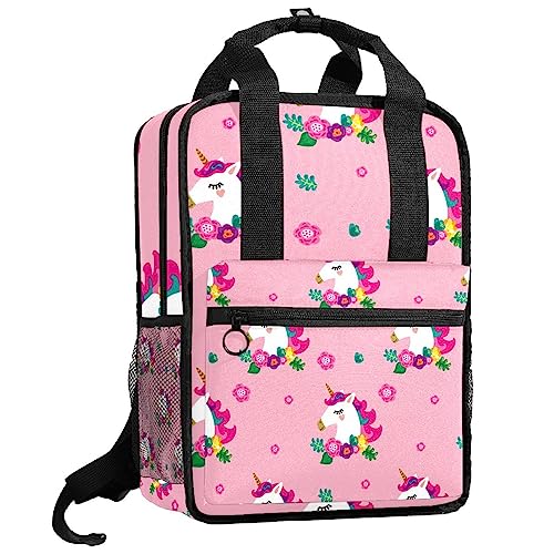 Sac à dos pour garçons et filles motif licorne multicolore 35.5x26x12 cm