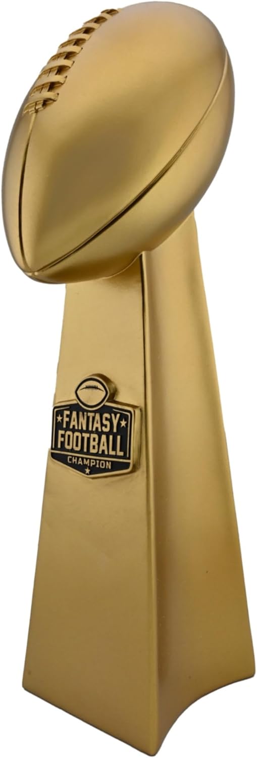 Fantasy Football Trophy - Electroplated Gold Football Trophy Replica for League Champion, Durable Fantasy Trophy for First Place, Fantasy Football Trophies Display Award
