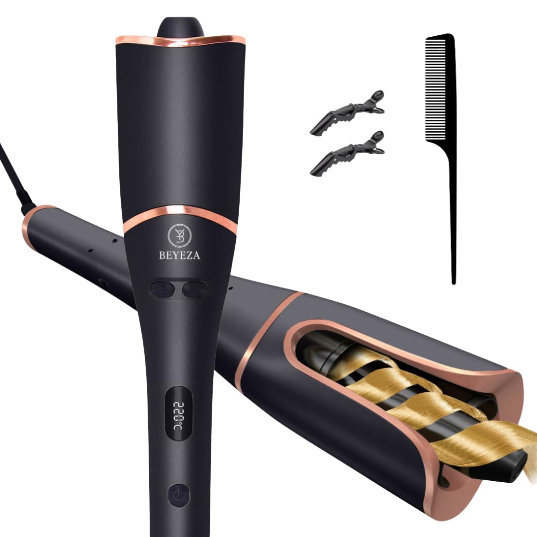 5-in-1 Automatischer Lockenstab – Haarlockenstab mit Keramik-Ionen-Technologie, 2-Wege-Rotation, 6 Temperatureinstellungen, 360°-Drehkabel, Sicherheits-Autoabschaltung