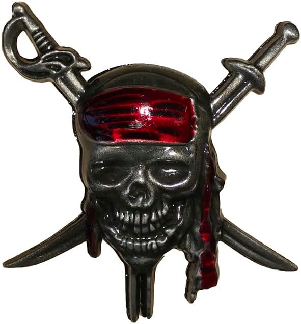 1x Pirate Plus 1x Black Pearl Edition Metal Emblem Sticker Badge Replacement for Universal Car Truck, RV, Scooter, SUV (Black Red)