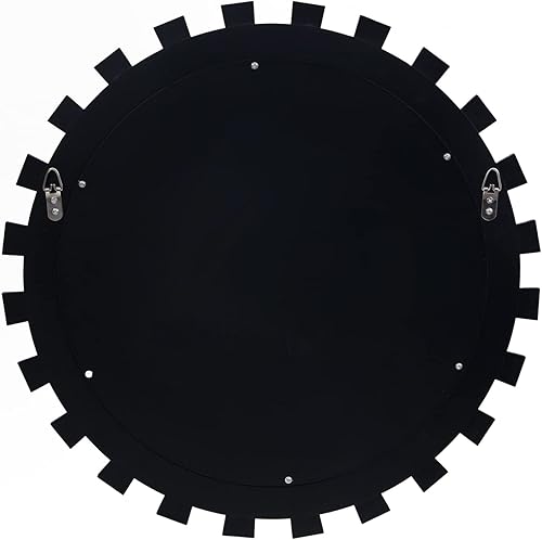 Miniatura 9 de BST FURNH Espejo Redondo de Pared Decorativo de 24 Pulgadas Espejo de Pared Decorativo con Marco Irregular y Borde Biselado Espejos para Pared
