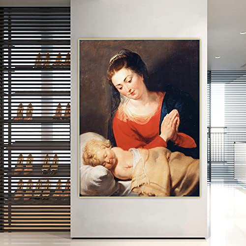 Loisir créatif peinture diamant Rubens tableau Vierge en adoration à faire soi-même