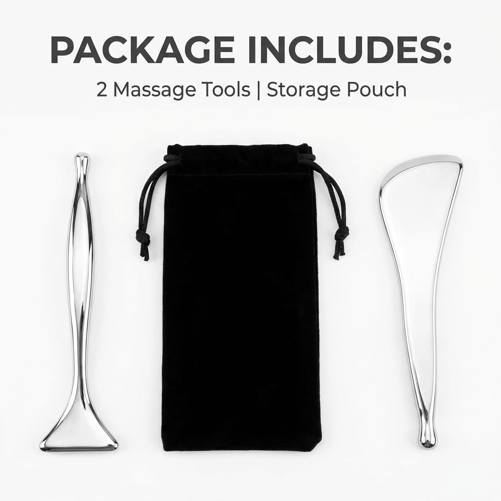 2-Pack Stainless Steel Acupressure Pen and Gua Sha Tool Set image 2