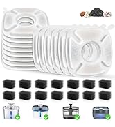 Pack 16 Filtros Para Fuente De Agua Para Gatos - 8 Filtros + 8 Esponjas, Con Carbón Activado De Coco, Compatible Con Invengo Y Otras Marcas