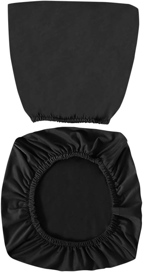 VOSAREA Office Chair Cover: Anti-Wrinkle Stretch Computer Desk Chair Slipcover - Non-Slip Washable Seat Cushion Protector For Home Gaming Black