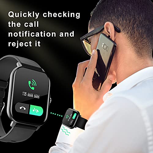 LEMFO Smartwatch für Herren Damen mit Pulsmesser, 1,7 Zoll Full Touchscreen Fitness Tracker, Aktivitätstracker, IP68 Schrittzähler, Smartwatch mit Schlafmonitor, Schrittzähler für Android iOS