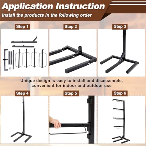 Abbylike 4 Tier Saddle Rack for Horses, 6.38 ft Heavy Duty Saddle Pad Stand Stable Blanket Tack Storage Stand for Western English Horses Pad Blanket Storage Organizer Stall Accessories by Abbylike - Image 5