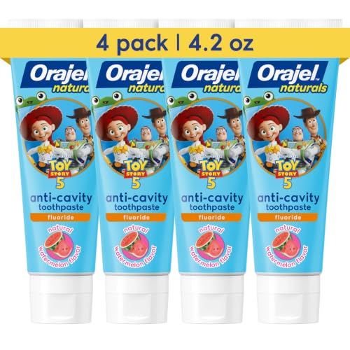 Orajel-Naturals-Toy-Story-5-Anti-Cavity-Fluoride-Toothpaste-Natural-Watermelon-42-oz-Pack-of-4