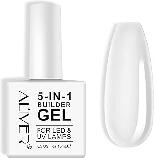 Builder Gel, 5 In 1 Nail Builder Gel In A Bottle, Hard Gel Builder Extension Nail Without Builder Gel Nail Forms, For Nail Art Decoration Professional Manicure Repair 15ml (Clear)