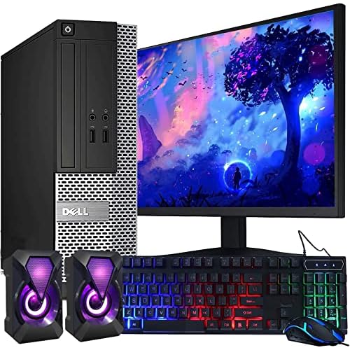 Dell OptiPlex Computer Desktop PC, Intel Core i5 3rd Gen 3.2 GHz, 16GB RAM, 2TB HDD, New 22 Inch LED Monitor, RGB Keyboard and Mouse, WiFi, Windows 10 Pro (Renewed)
