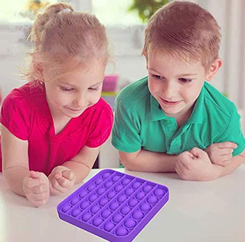 Image of LIVYU LIFE Push pop Bubble Fidget Toy, Stress Relief and Anti-Anxiety Tools Sensory Toy for Autism ADHD to Relieve Stress for Kids and Adults ( Purple)