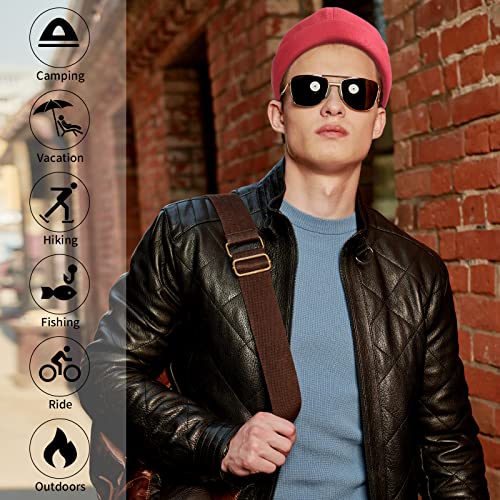 Image of Vabean 12 Pieces Brimless Hat Docker Cap Adjustable Skull Caps for Men Women Rolled Cuff Brimless Beanie Hat, Assorted Color