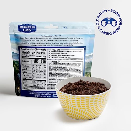 Backpacker's Pantry Dark Chocolate Cheesecake Mix - Freeze Dried Backpacking & Camping Food - Emergency Food - 13 Grams of Protein, Vegetarian - 1 Count - Image 3
