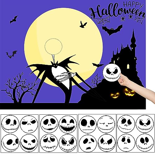 Anyfate Halloween Party Games for Kids Pin The Face on The Jack Game Halloween Party Games Activities Party Favor Supplies for Kids Girls Boys