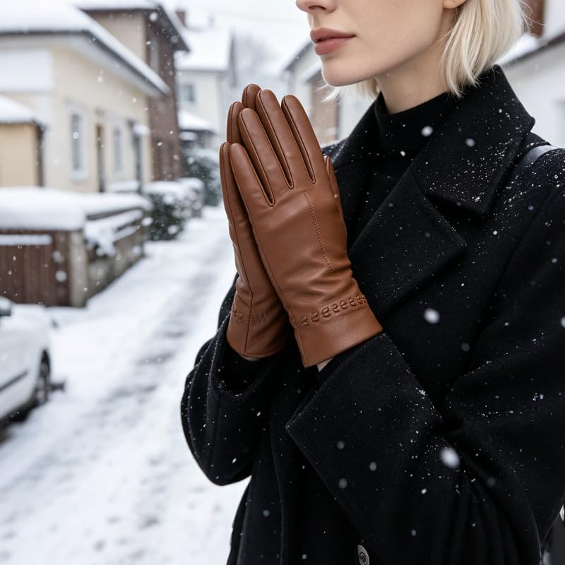 BISON DENIM Women's Sheepskin Gloves