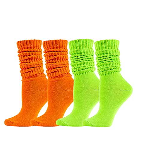 Image of Women Girls Slouchy Socks, Slouch Socks Scrunch Socks Scrunchie Socks for Spring Summer,2 Pairs