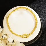 Pulsera unisex chapada en oro de cobre con diseño de pez chino auspicioso con construcción ligera y longitud cómoda