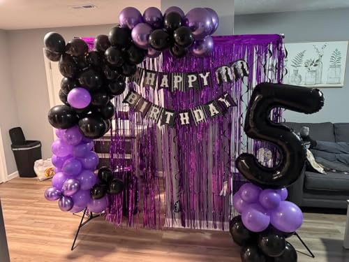 Image of Number Balloons 6 Balloon Black for 6th Birthday Party Decorations, 40 inch | Saturated Color, Large 40 inch, With Inflation Straw & Hanging Holes, Great for Men's Birthday, Gothic Theme Party, Halloween