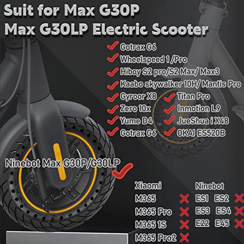 Felixstory 10x2.5 Inch Solid Tire, Fit for 60/70-6.5 Original Tire, Fit for Hiboy S2 MAX/MAX Pro/ max3 NAVEE S65C OKAI EA10/ ES520B Hover-1 Alpha ESKUTE MAX Zero 10/ 10x Electric Scooter, Black 2pcs - Thumbnail 6