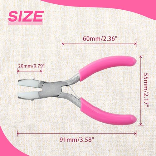 SPEEDWOX 3.5-Inch Double Nylon Flat Jaw Pliers for Jewelry Making - Soft Jaw Ring Bending Tool, Rose Red, 91mm - Image 4