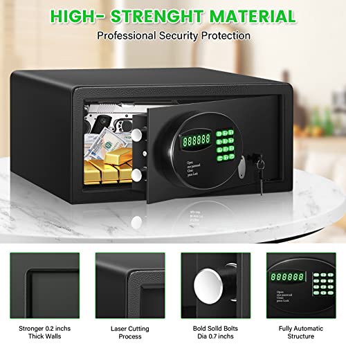 Thmosz Home Safe Box Fireproof Waterproof, 1.25 Cuft Fireproof Safe Box With Automatic Electronic Lock, Steel Security Safe With Lcd Display & Usb Port, Anti-Theft Safe Box For Money Firearm Medicines #TOP7