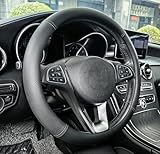 XHRING Car Steering Wheel Cover for Volvo XC90 XC60 S60 XC40 S90 S80 S70 XC70 V90 V70 V60 V50 V40 S50 S40 L200 C70 C30 T5 Momentum B5 R-Design T8 Recharge Accessories, Leather Color 14 ½''-15''
