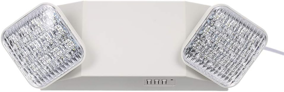 AC85-265V LEDs Emergency Light Two-Head Adjustable 1800mAh Batterys Wall-Mounted Lamp for Residential Commercial Garage and Basement Use