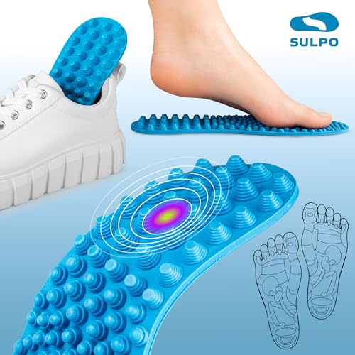 SULPO Semelles de massage par acupression, réflexologie, acupression, favorisent la circulation sanguine et soulagent les douleurs aux pieds, taille 43 à 44 – vue 4
