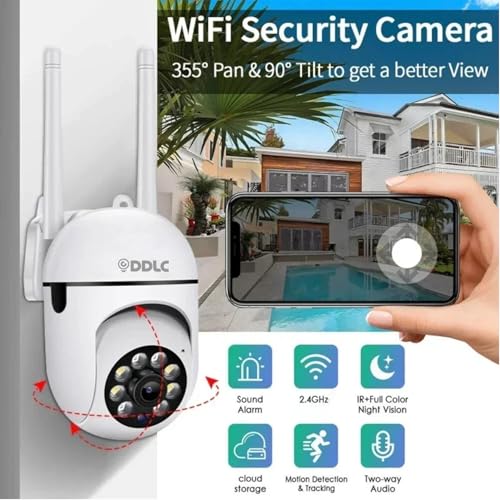 Image of DDLC 4MP WiFi Mini PTZ Home Security Camera | Full HD 1080P & 360, Night Vision, Motion Alerts, Two-Way Audio, Mobile App Wireless CCTV for Home Outdoor & Weather Resistance (Mini PTZ)