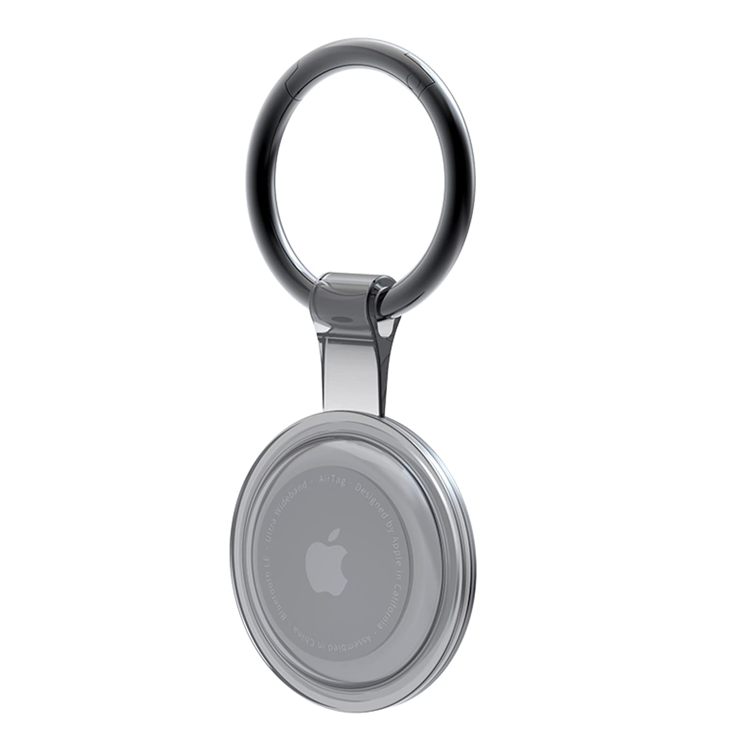 Custodia protettiva personalizzata AirTag con incisione, portachiavi con nome moschettone compatibile con Apple Airtag | Mini custodia ciondolo in metallo (blu