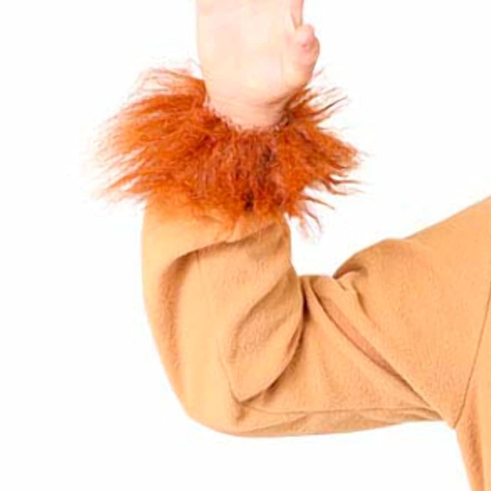 Déguisement de lion 2 pièces pour adulte Combinaison avec queue + capuche séparée pour déguisement + peinture visage rouge et blanc Costume de supporter de l'Angleterre Taille S