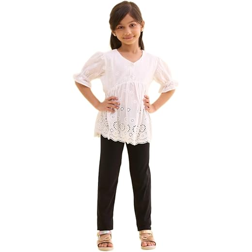 GO COLORS Girls Slim Fit Ankle Leggings