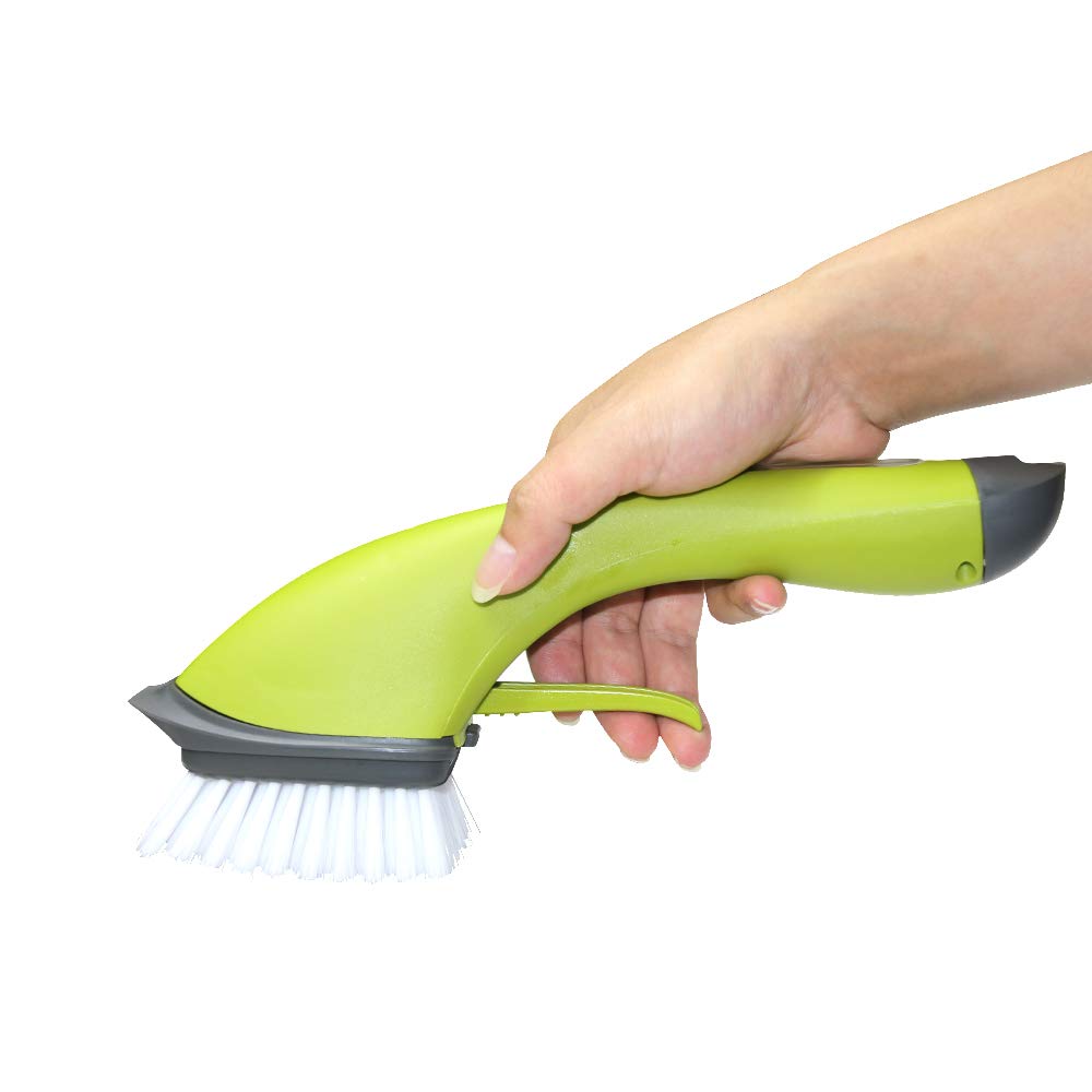 NABEECA Scrub Brush with Soap Dispenser for Kitchen Pan, Pot, Sink and Dish Washing, Bathroom Bathtub and Swimming Pool Cleaning (Green) (B08HS3MK1M) Amazon Price History, Amazon Price Tracker
