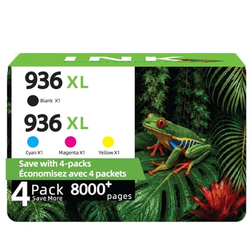 Image of 936XL 936e Ink Cartridges Combo Pack for hp Printers, Compatible with OfficeJet Pro 9125e 9120e 9730e 9135e 9130e 9130 9130b 9128e 9110b 9120b 9122e Series Printer (4 Pack)