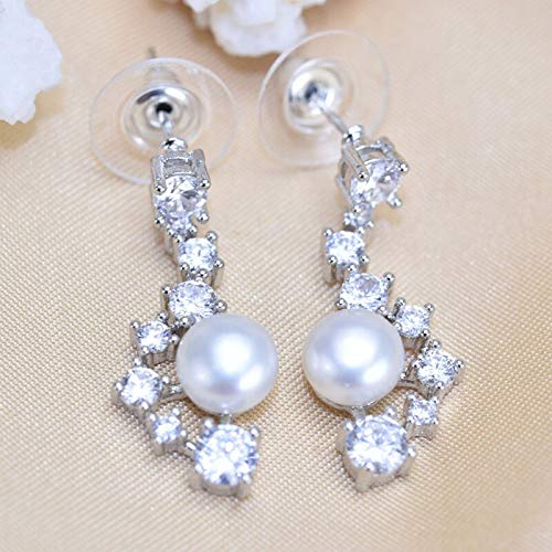 Boucles d'oreilles perles eau douce argent 925 anti-allergie - 5