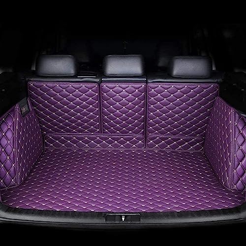 PLCGTNNP Tapis De Coffre Voiture Cuir pour Mercedes Classe V W447 2017-2022, Couverture ComplèTe Protection Cargaison Tapis Coffre AntidéRapant ImperméAble Auto Accessoires,G/Purple-White