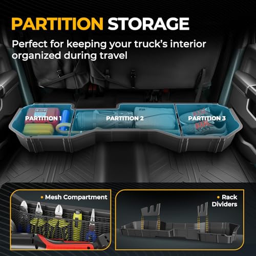 Image of Auto Dynasty Under Seat Storage Box for 2007-2019 Silverado Sierra Crew Cab