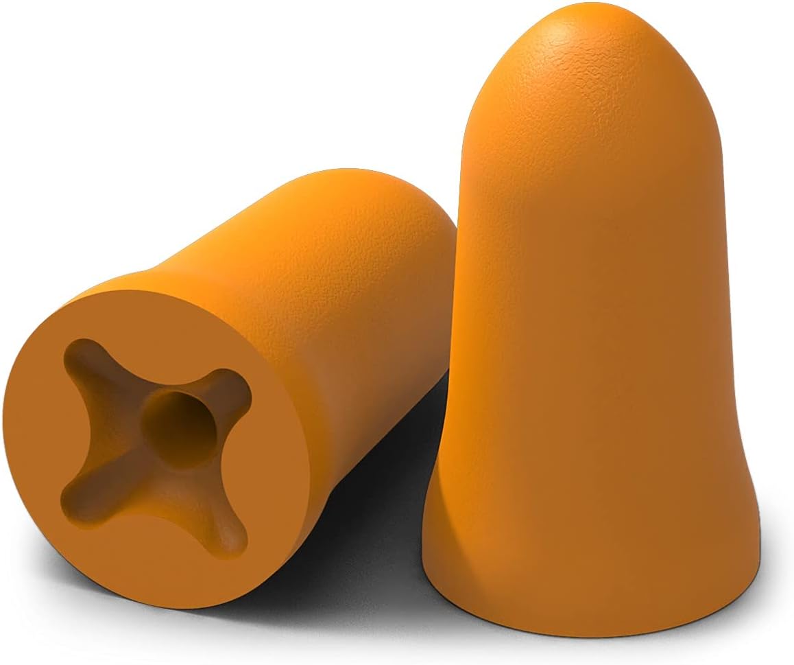 HexArmor AccuFit Noise Reducing Disposable Foam Earplugs, High Visibility, Small, 200 Individually Packaged Pairs