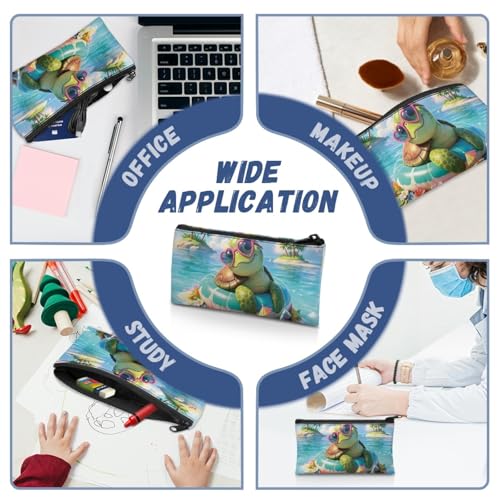 Image of Tropical Turtle Pencil Case Lightweight Pencil Box for Preschool Toddlers Girls Pen Holder for Stationery Storage Ideal for School Classroom