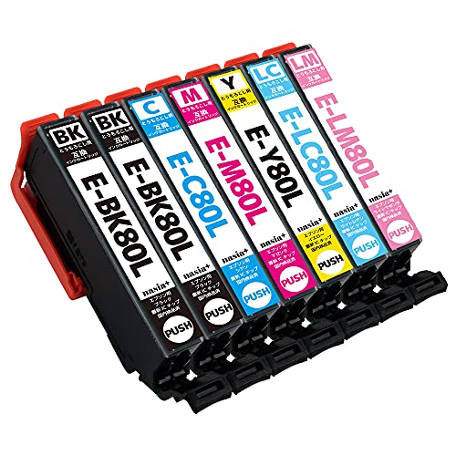 Amazon.co.jp: エプソン用 IC6CL80L + ICBK80L (BK*2/C/M/Y/LC/LM