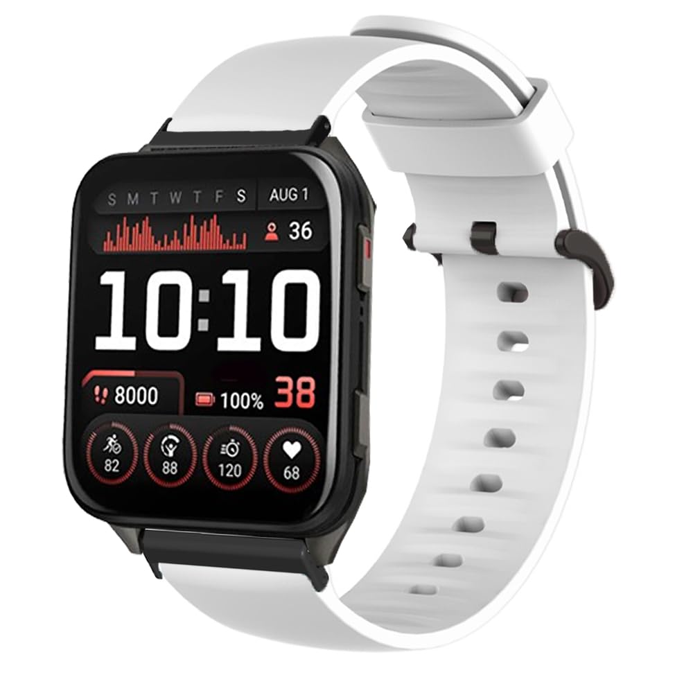 Compatible with Garmin Venu X1 Bands, Quick Release Silicone Replacement Soft Band Wristbands Straps with Stainless Steel Buckle Compatible with Garmin Venu X1 Smartwatch (White)