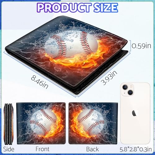 Boys Wallet for Teens, Cool Kids Wallet for Boys Ages 8-10 9-12 11-15, Funny Baseball Leather Bifold Rfid Blocking, Coin Pocket Id Window for Teen Men Youth Guys Birthday Christmas Gifts - Image 4