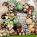 ALL-IN-1 Woodland Balloon Arch Kit with BONUS Animals 6x Balloons for Woodland Baby Shower Decorations - Green and Brown Balloons for Shrek Party Decorations & Safari Baby Shower Decorations - Jungle
