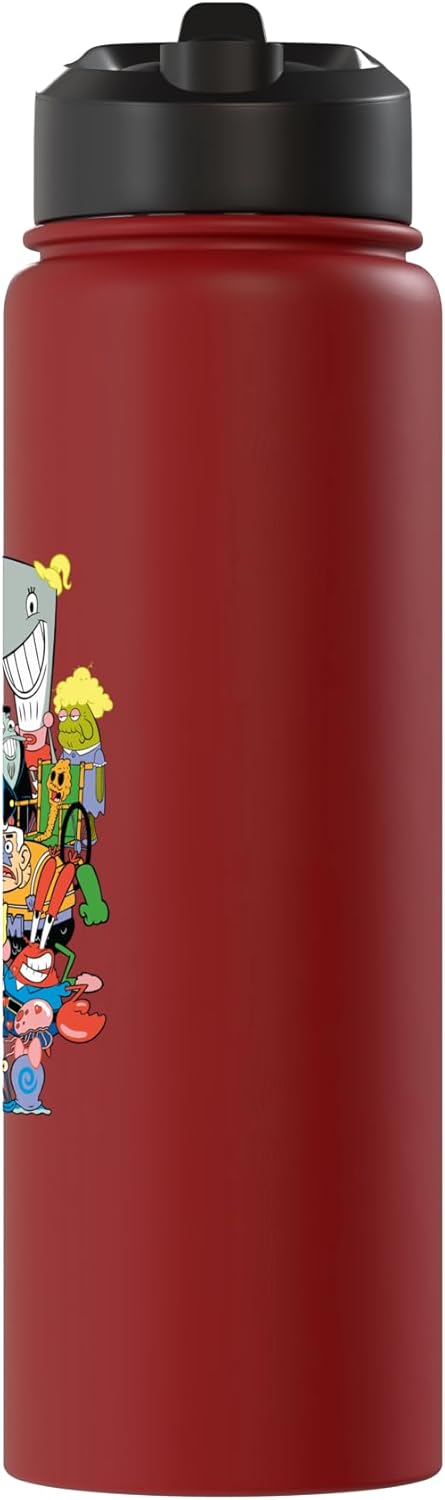 Spongebob Squarepants Cast Of Characters Stainless Steel Insulated Water Bottle