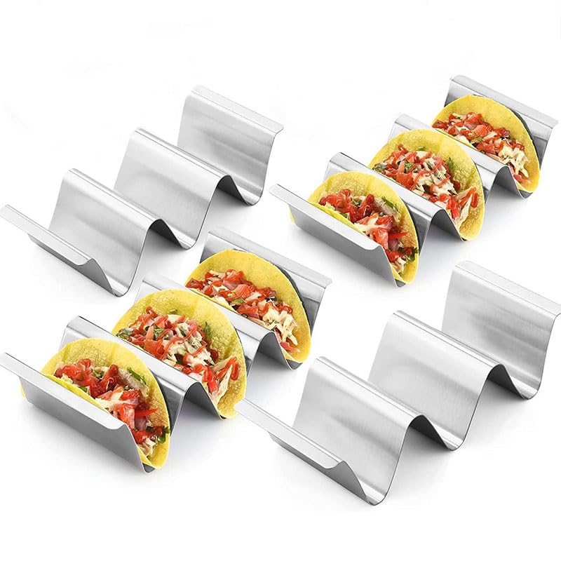 Support à tacos, support à tacos 4 pièces, support réutilisable en forme de vague, pour sandwichs, restaurant, maison, pique-nique et fête,support pour hot-dog