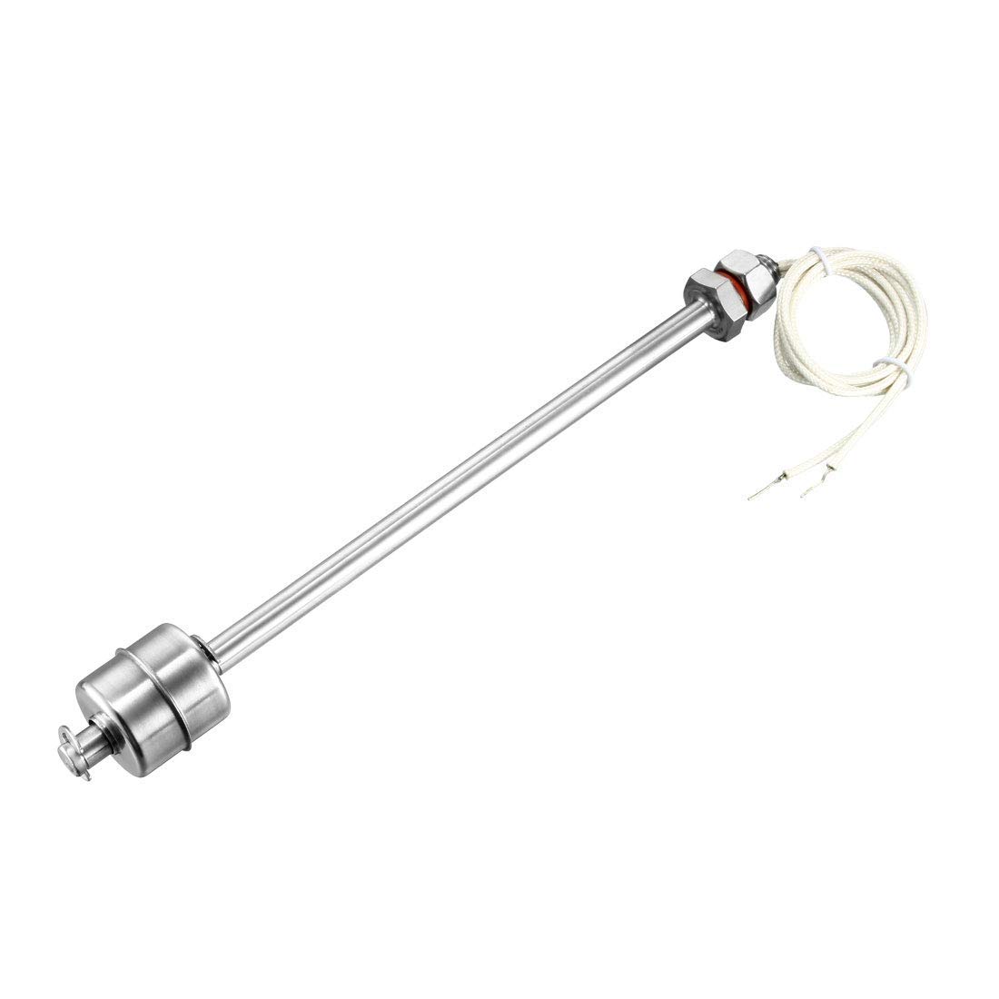 Interruttore a galleggiante a sfera singola in acciaio inossidabile con sensore di livello liquido a filo lungo 215 mm DealMux