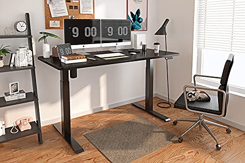 MAIDeSITe Height Adjustable Electric Standing Desk with Ergonomic Memory Controller, 48 x 24 Inches Sit Stand Table,Black Frame/Black Top