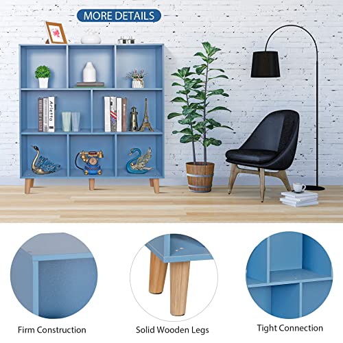 Nova Microdermabrasion 8 Cube Bookshelf, 3-Tier Open Bookcase With Legs, Wood Bookshelves Storage Organizer Shelf, Freestanding Open Display Cabinet Rack For Bedroom,Living Room,Office #TOP3