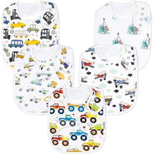 Image of KiddyStar Baby Bibs | Multi-Pack Organic Cotton Bandana Drool Bibs, Soft Absorbent Adjustable Bibs for Boys & Girls