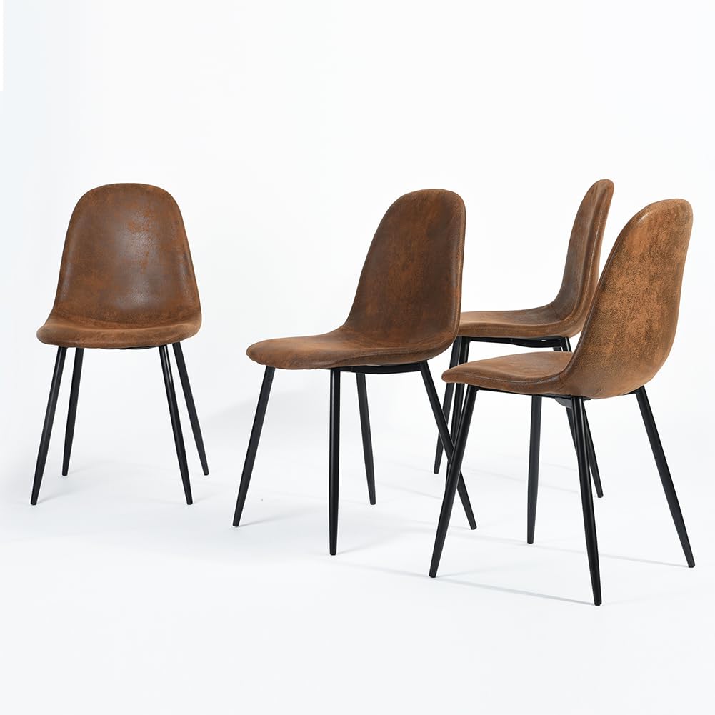 Shally Dogan Zestaw 4 krzeseł do jadalni, czarne stalowe nóżki, miękkie siedzisko, ergonomiczne krzesło skandynawskie wzornictwo, idealny fotel do pokoju dziecięcego, kuchni, biura, tapicerki